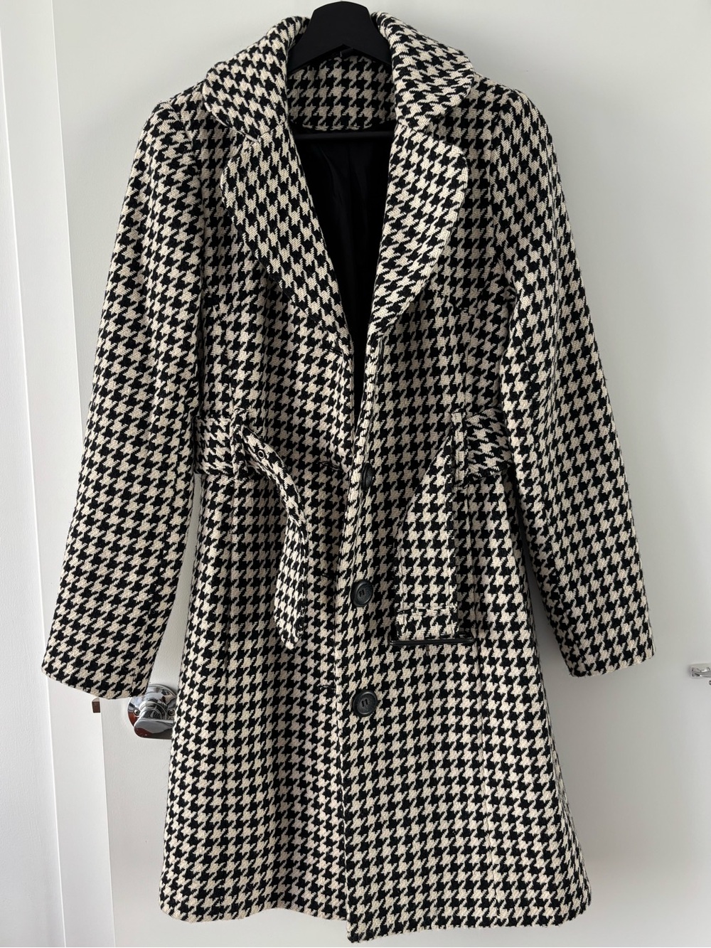 MARIPOSA - Houndstooth belted Coat - wool blend Small